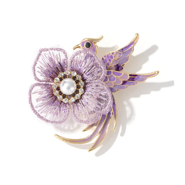 Broche Oiseau Phénix Brodée Femme