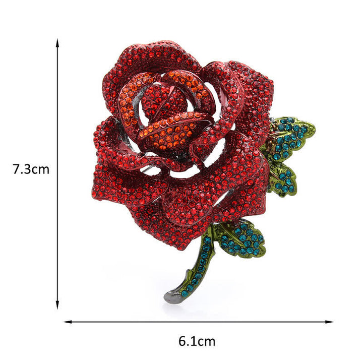 élégante Broche en strass rose pour femme