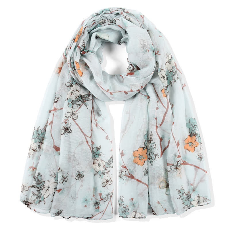 Écharpe longue enveloppante à imprimé floral vibrant et élégant pour femme