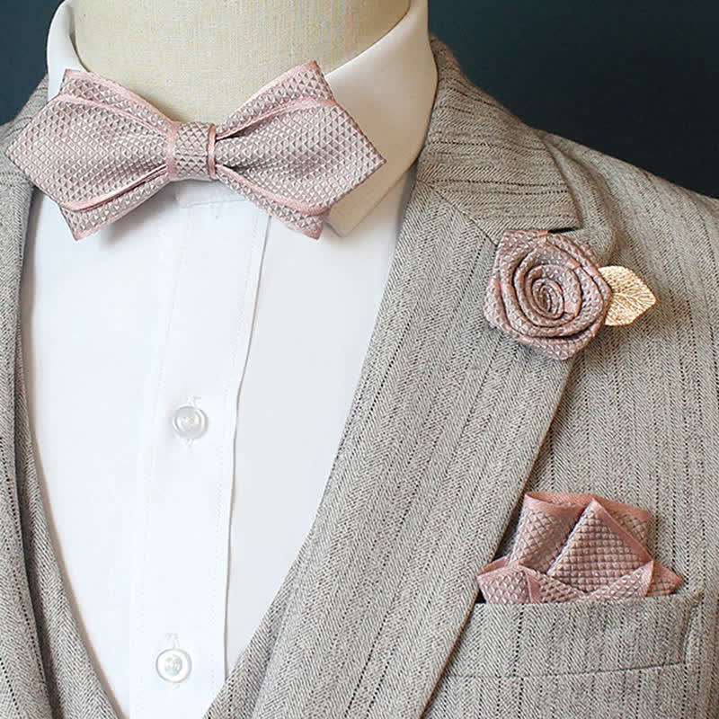 Ensemble de 3 nœuds papillons à micro-carreaux pour homme