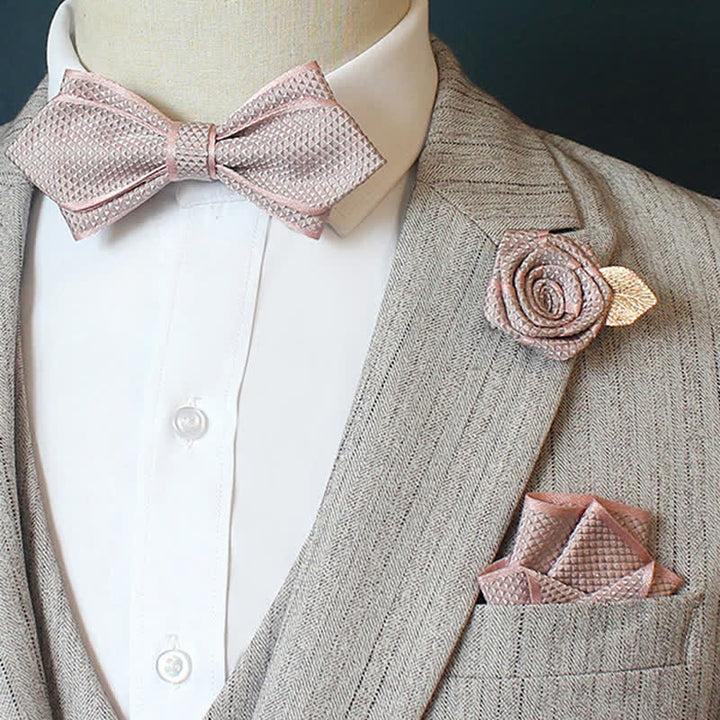 Ensemble de 3 nœuds papillons à micro-carreaux pour homme