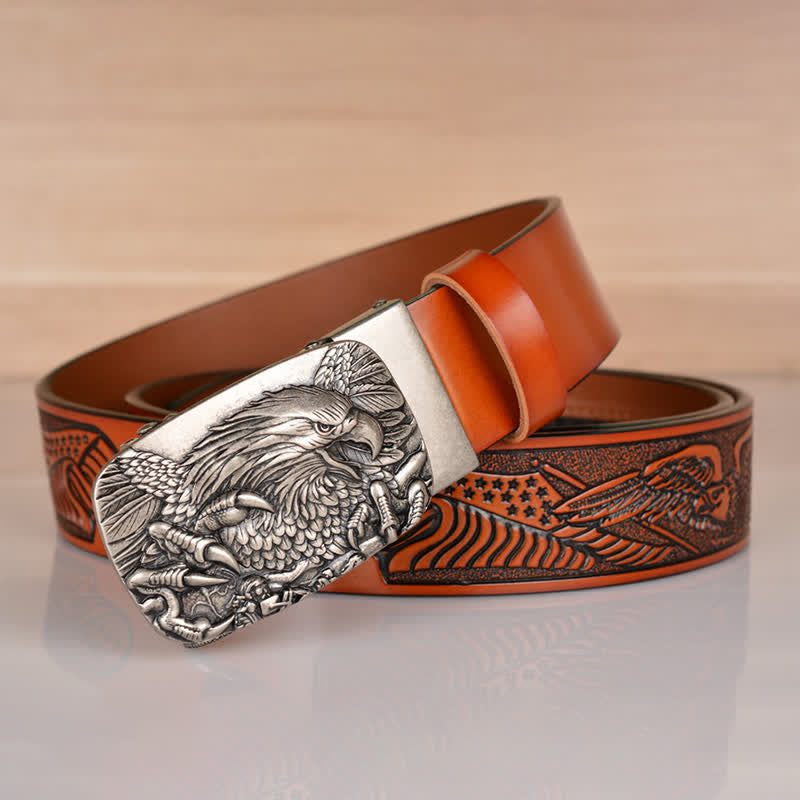 Ceinture en cuir à boucle automatique pour homme Mighty Eagle Sharp Claw