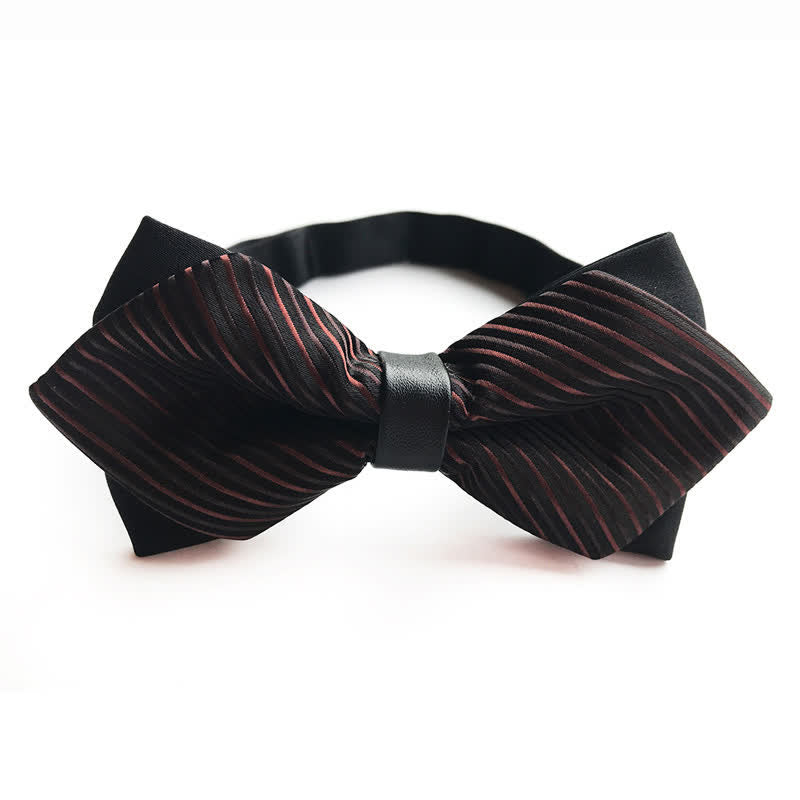 Nœud papillon classique à rayures et à pointes pour homme