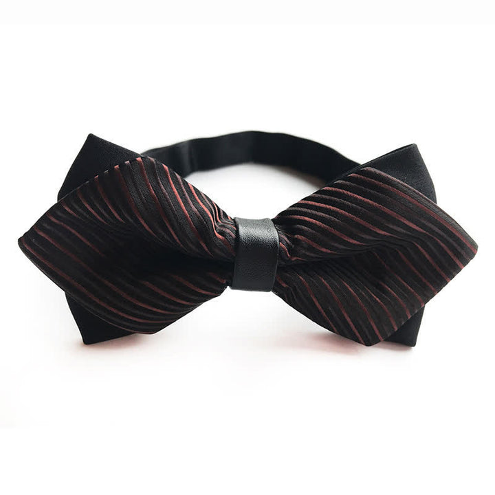 Nœud papillon classique à rayures et à pointes pour homme