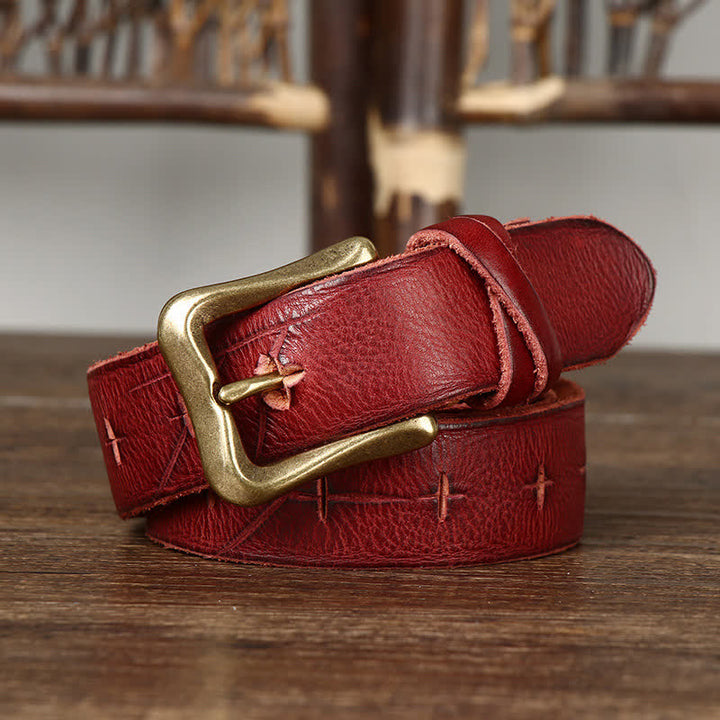 Ceinture en cuir craquelé vintage pour homme