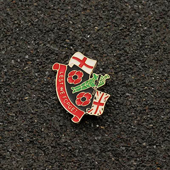 Broche unisexe « Lest We Forget Soldier Poppy »