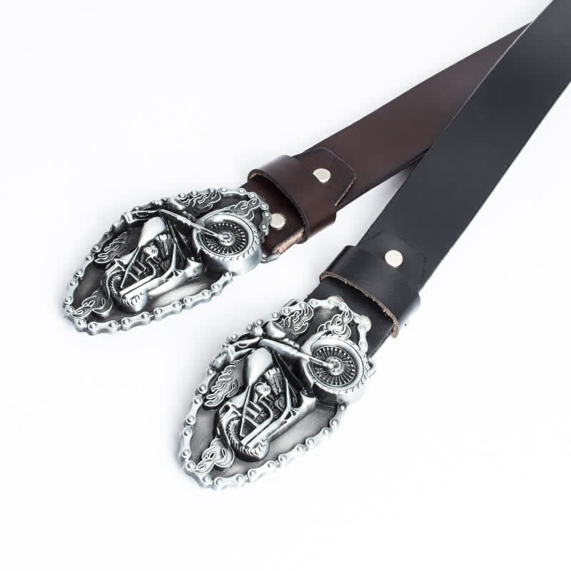 Ceinture en cuir pour moto Punk Locomotive pour homme