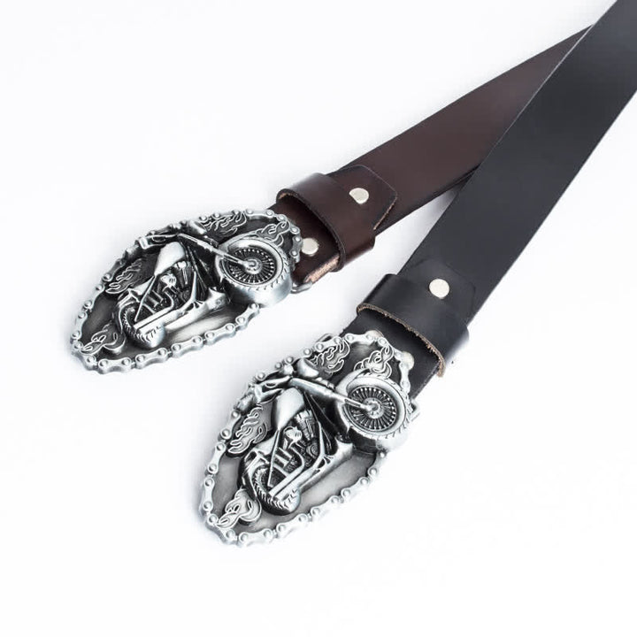 Ceinture en cuir pour moto Punk Locomotive pour homme