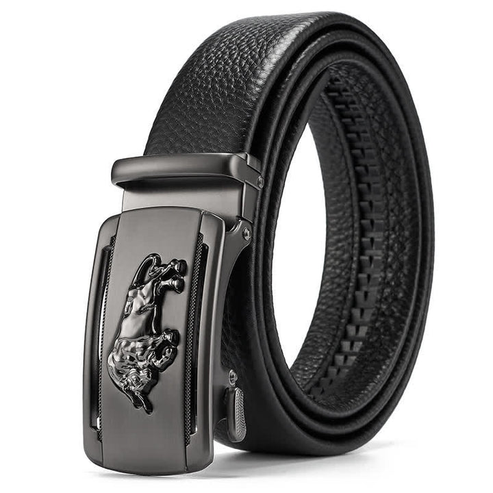 Ceinture en cuir à boucle automatique pour homme Fierce Cattle Bull