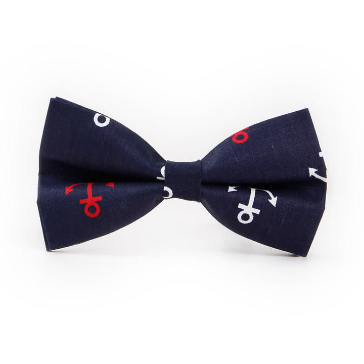 Nœud papillon pour homme à motifs répétés d'ancres de bateau