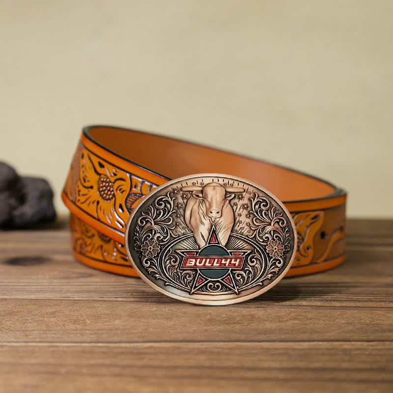 Ceinture en cuir avec boucle porte-bière créative Raging Bull pour homme