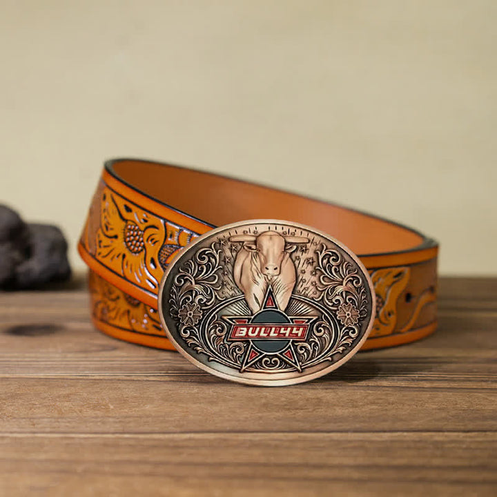 Ceinture en cuir avec boucle porte-bière créative Raging Bull pour homme