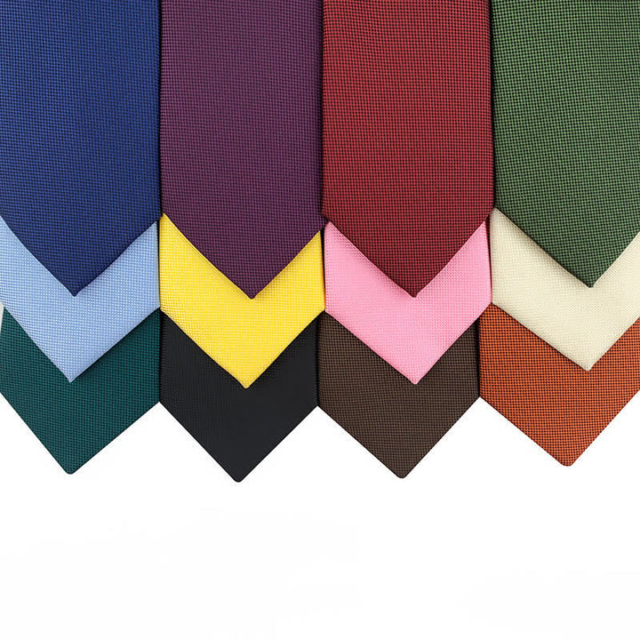 Cravate slim simple de couleur unie pour hommes