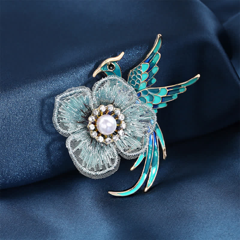 Broche Oiseau Phénix Brodée Femme