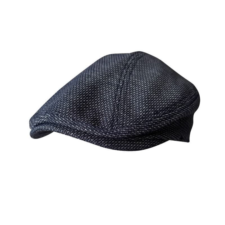 Béret plat en lin bleu marine de peintre