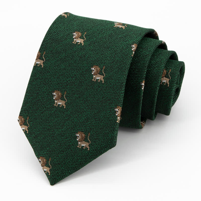 Cravate pour homme avec motif de lion chasseur d'animaux de dessin animé