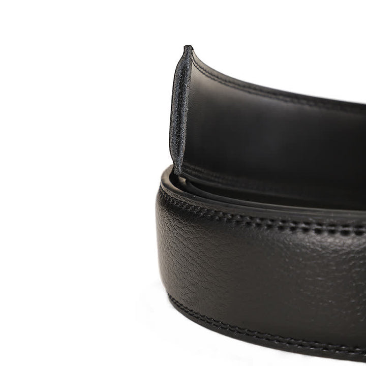 Ceinture en cuir à cliquet avec boucle élégante coulissante pour homme