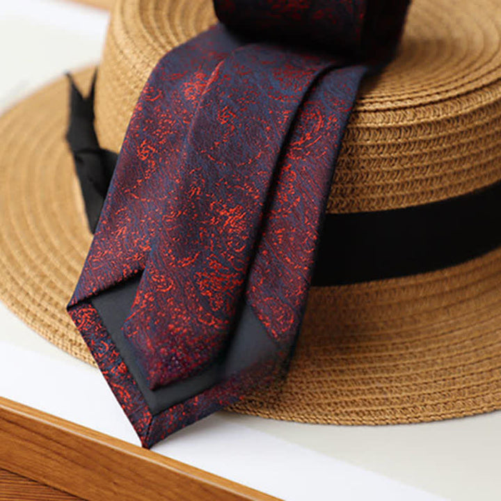 Cravate mystère exotique à flamme bordeaux pour homme