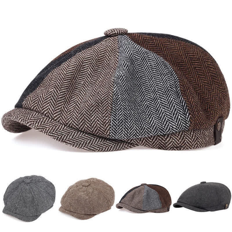 Béret octogonal à chevrons rétro