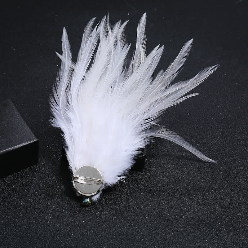 Broche de luxe en cristal avec branches et plumes de flocon de neige pour femme