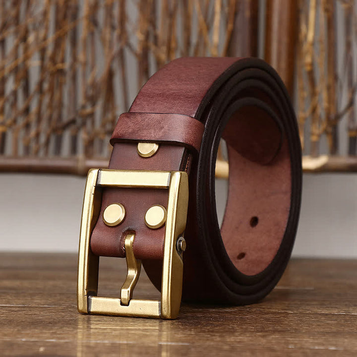 Ceinture en cuir robuste pour homme avec détails cloutés