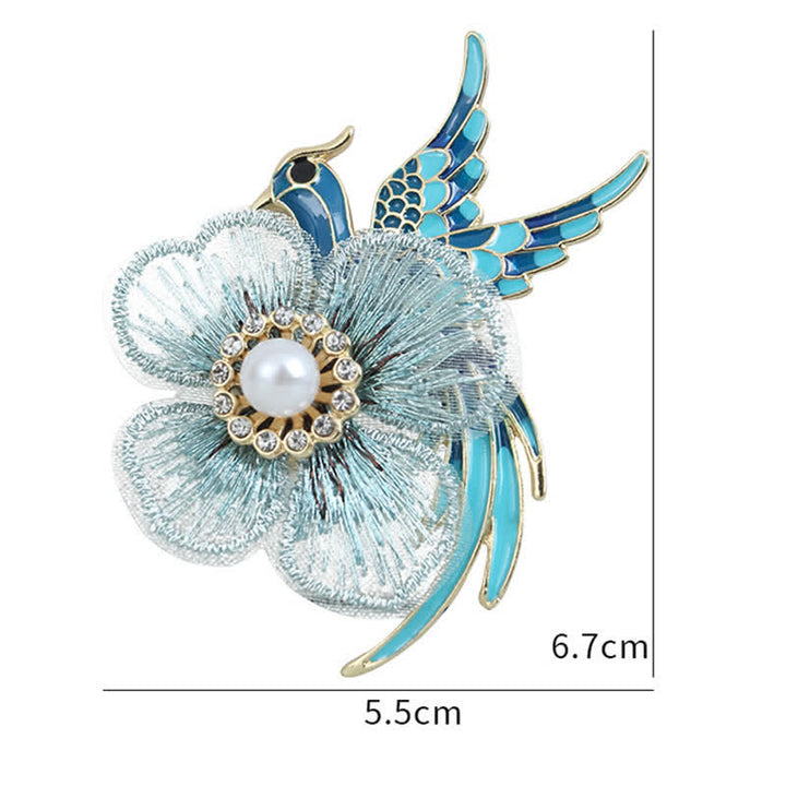 Broche Oiseau Phénix Brodée Femme