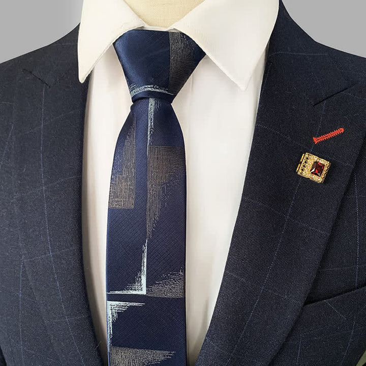 Cravate zippée bleu-gris pour homme Horizon