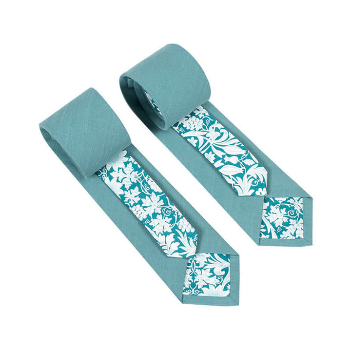 Cravate patchwork florale à carreaux pour homme - Aqua - image 13