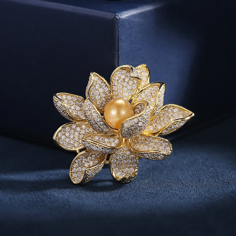 Broche Lotus en Perles Tridimensionnelles pour Femme