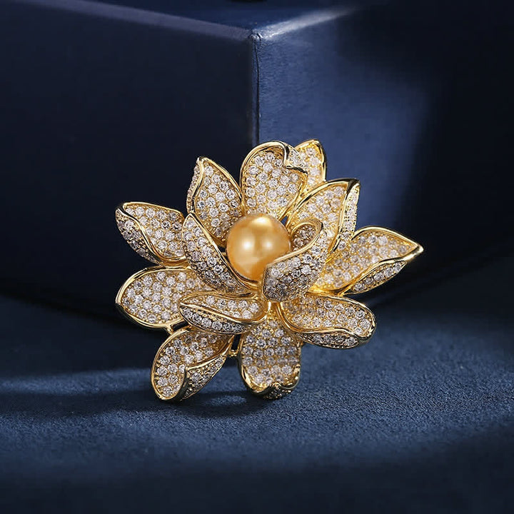 Broche Lotus en Perles Tridimensionnelles pour Femme