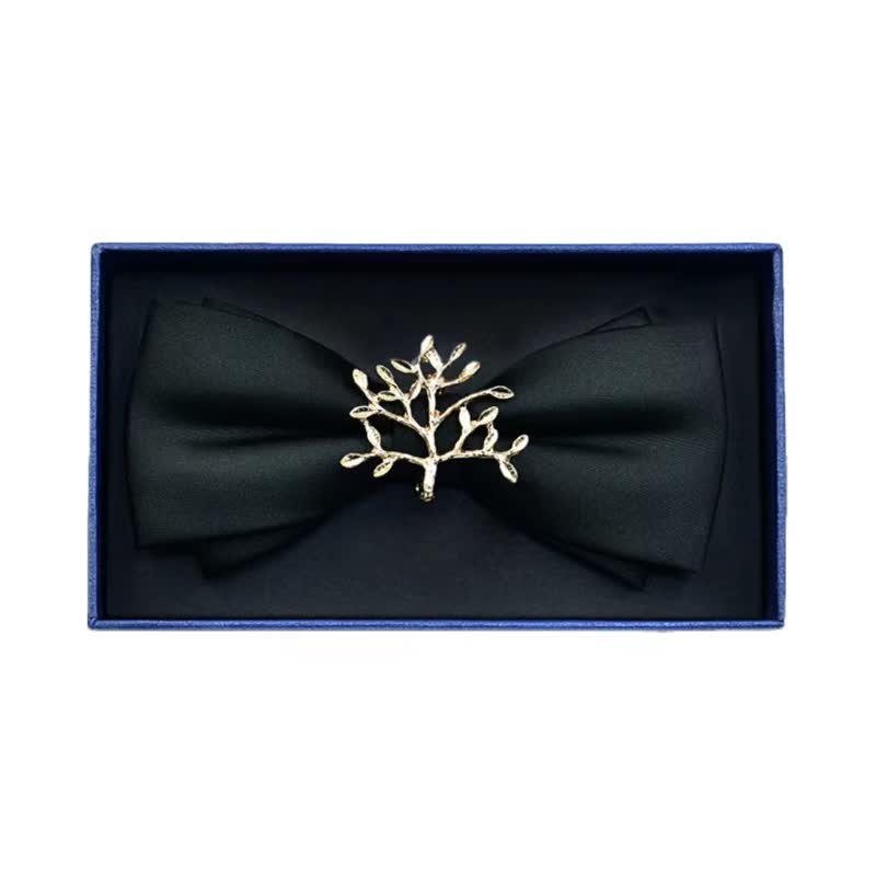 Nœud papillon en métal mat et strass pour homme