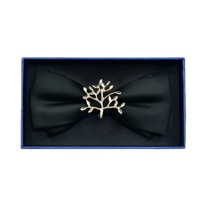 Nœud papillon en métal mat et strass pour homme
