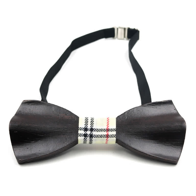 Nœud papillon en bois incurvé 3D élégant pour homme