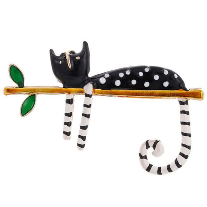 Broche chat à pois pour femme Lazy Kitten