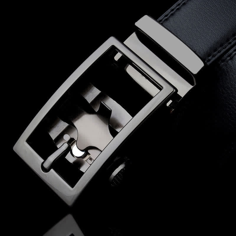 Ceinture en cuir à boucle automatique creuse sophistiquée pour homme