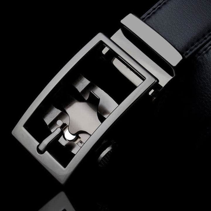 Ceinture en cuir à boucle automatique creuse sophistiquée pour homme