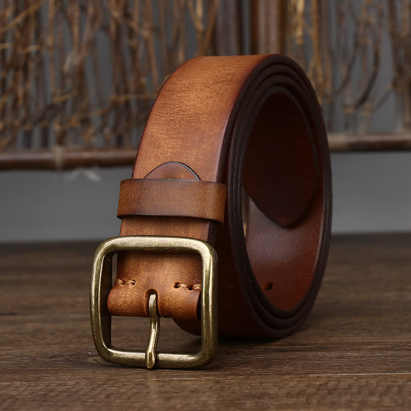 Veste décontractée pour homme avec ceinture en cuir de vachette souple - brun jaunâtre - 46 - image 0