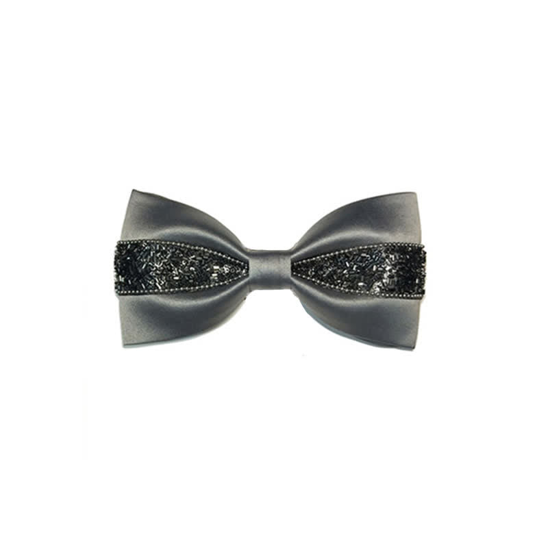 Noeud papillon fantaisie de luxe en métal pour homme - Gris - image 1