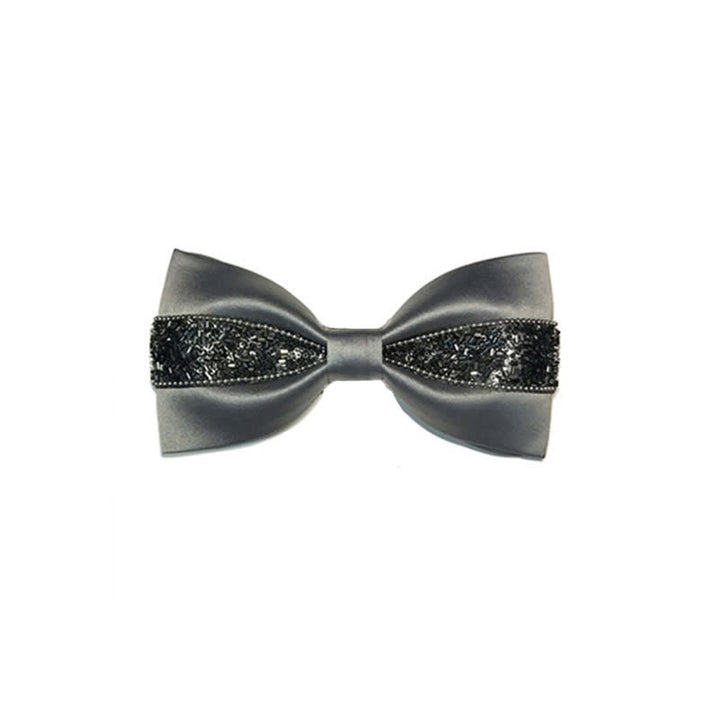 Noeud papillon fantaisie de luxe en métal pour homme - Gris - image 1