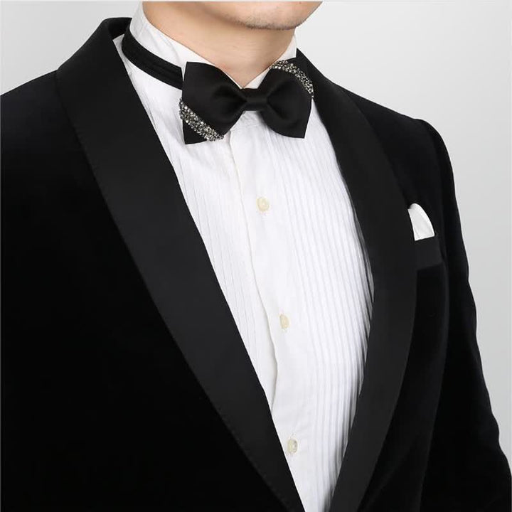 Noeud papillon de mariage élégant en strass pour homme - image 4