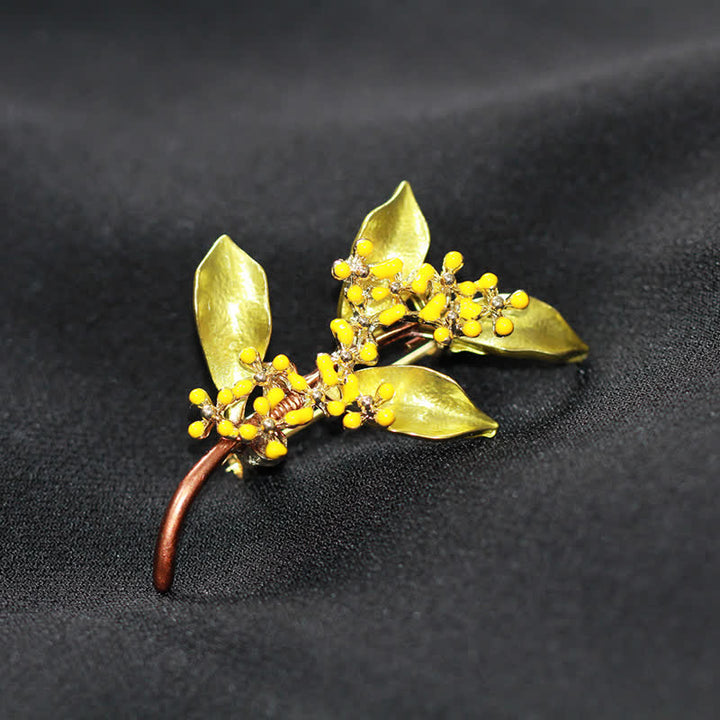 Broche branche de feuilles Fragrans pour femme