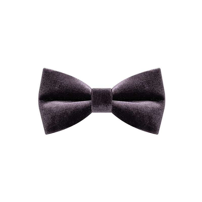 Nœud papillon en velours de couleur unie violet foncé pour homme