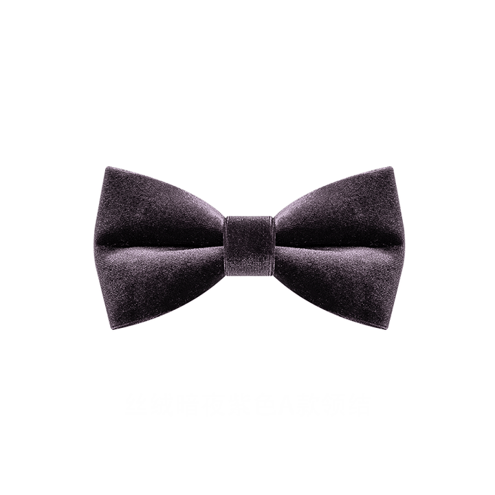 Nœud papillon en velours de couleur unie violet foncé pour homme