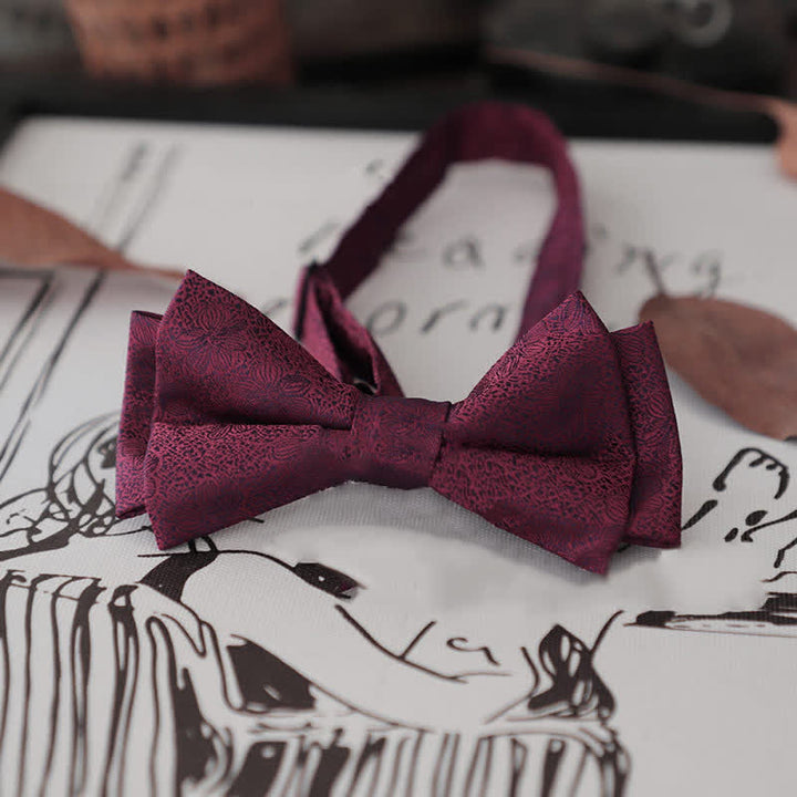Nœud papillon élégant à pois et rayures pour homme