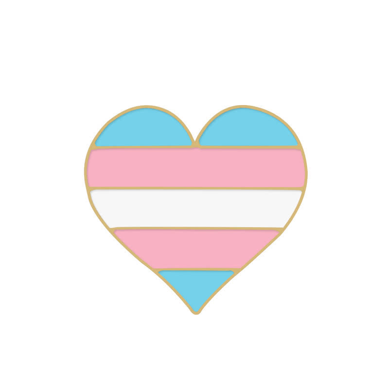 Lot de 6 broches avec drapeau arc-en-ciel rose et bleu pour la Journée de la fierté