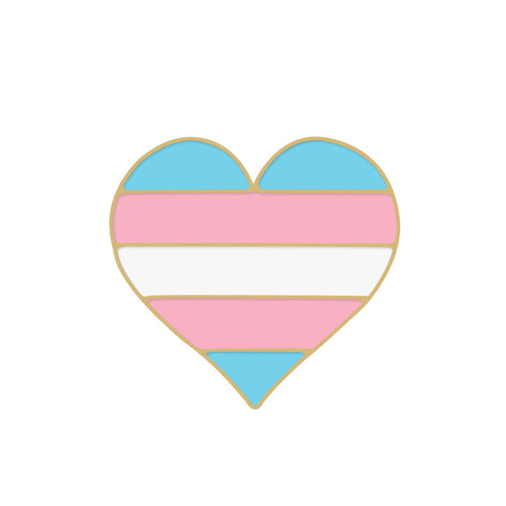 Lot de 6 broches avec drapeau arc-en-ciel rose et bleu pour la Journée de la fierté