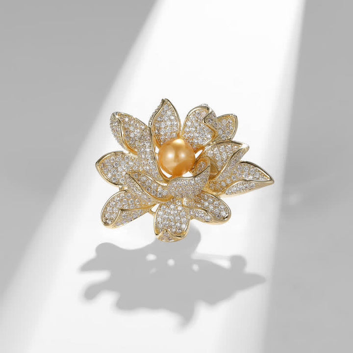 Broche Lotus en Perles Tridimensionnelles pour Femme