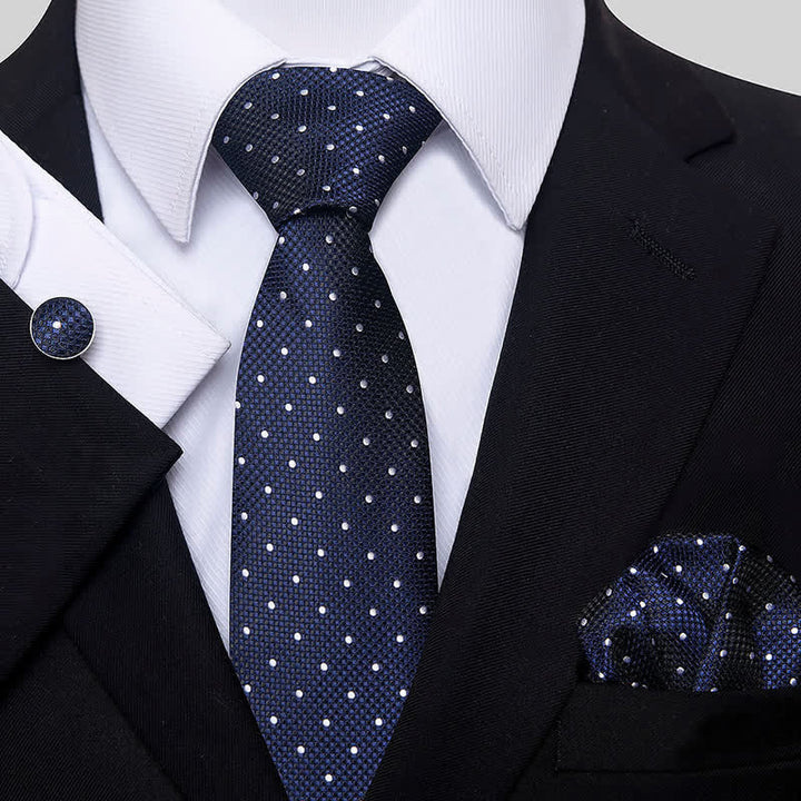Ensemble de 3 cravates minimalistes à pois pour homme