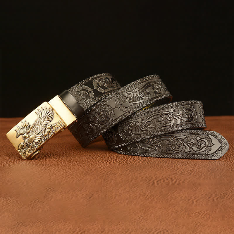 Ceinture en cuir pour homme avec ailes déployées en forme d'aigle