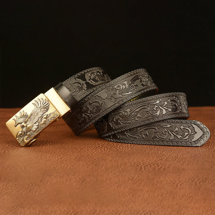Ceinture en cuir pour homme avec ailes déployées en forme d'aigle